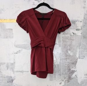BCBGMAXAZRIA Sangria Red Blouse XXS